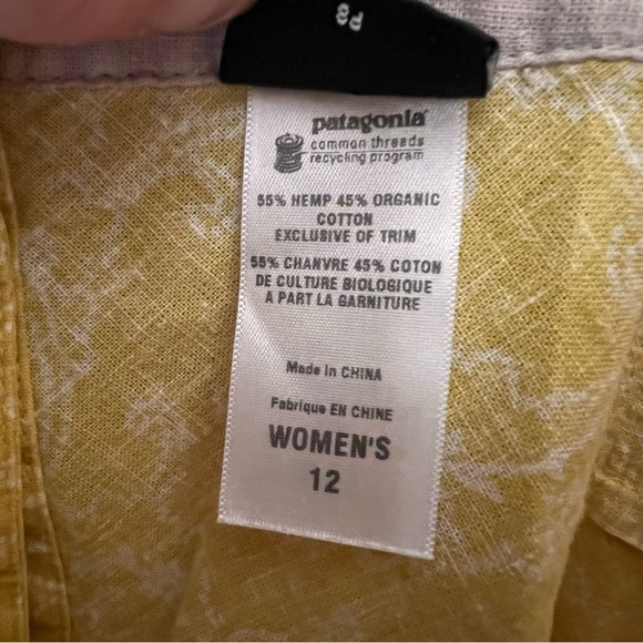 Patagonia Yellow Hemp Tank with Button Back - Picture 6 of 7